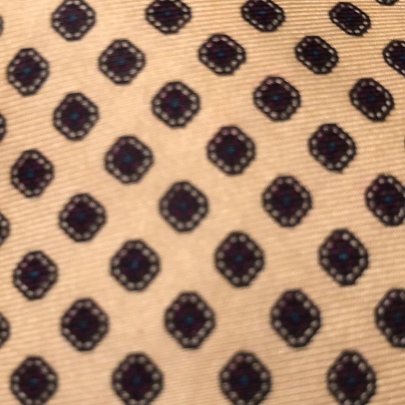 Vtg RALPH LAUREN 100% Silk  Necktie Luxe Designer Yellow Blue Diamond USA Made - Picture 6 of 16